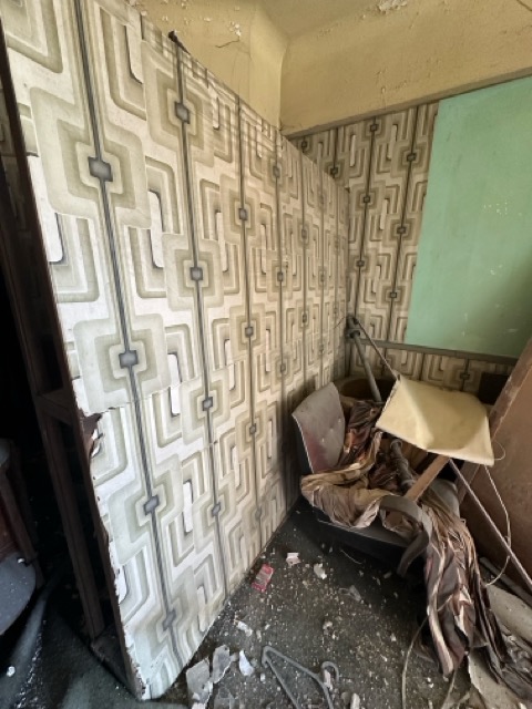 Papel pintado geométrico, años 70